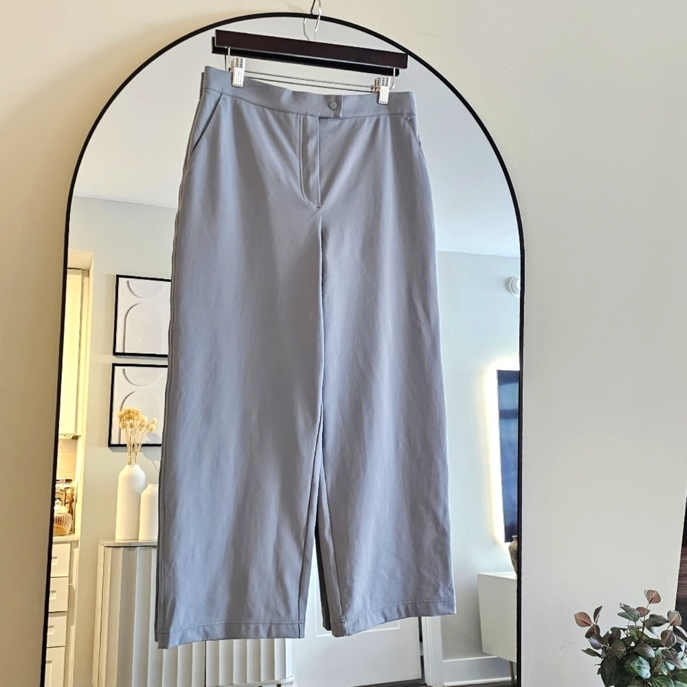NWT MaxMara Leisure Easy Travel Sky Blue Cropped Wide Leg Trouser, Size Large